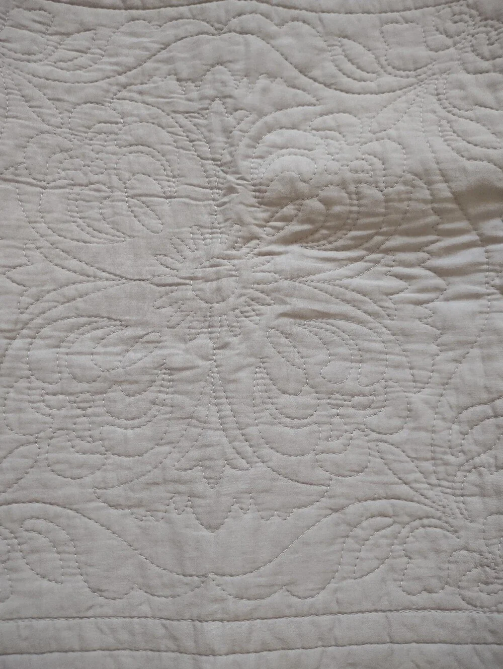 2 Quilted Pillow Shams Cotton Grey